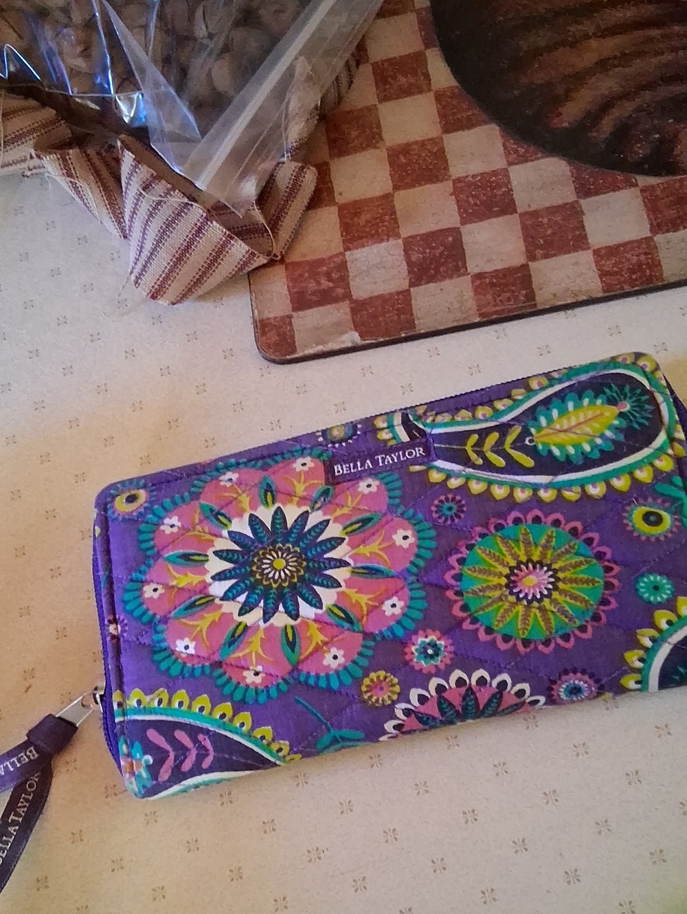 Purple Floral Zip Wallet